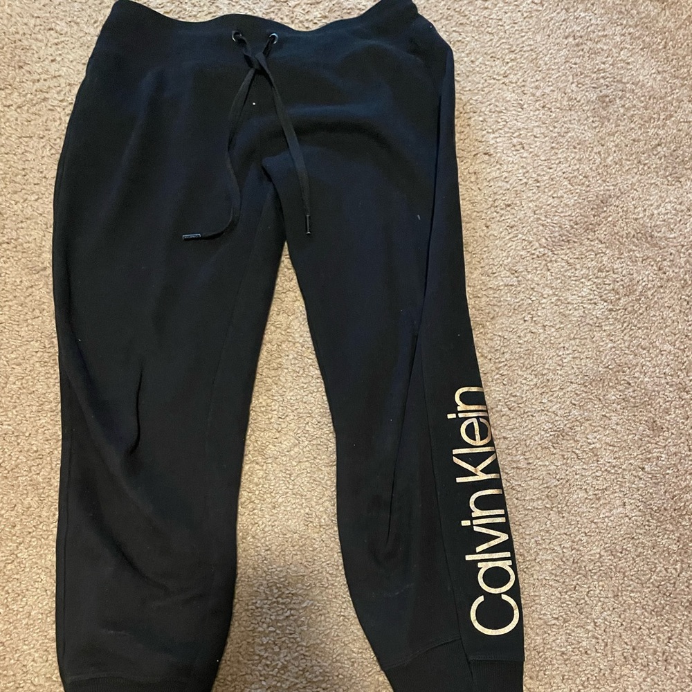 Calvin Klein S black and rose gold joggers